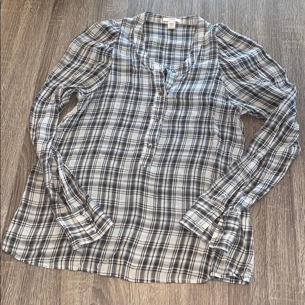 💕J.Crew 100% silk sheer blouse